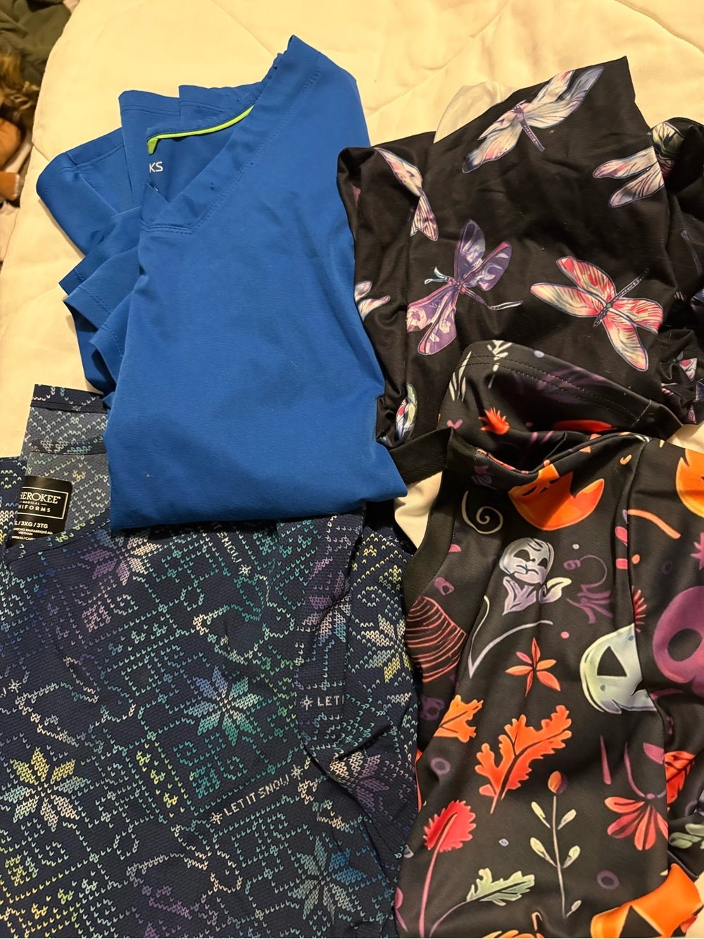3x scrub tops